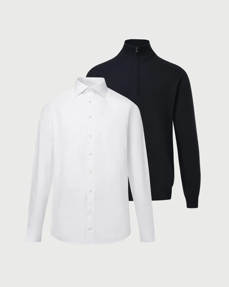2pk: Signature Shirt + Kvist Cotton 3/4-Zip sold by MediumTall