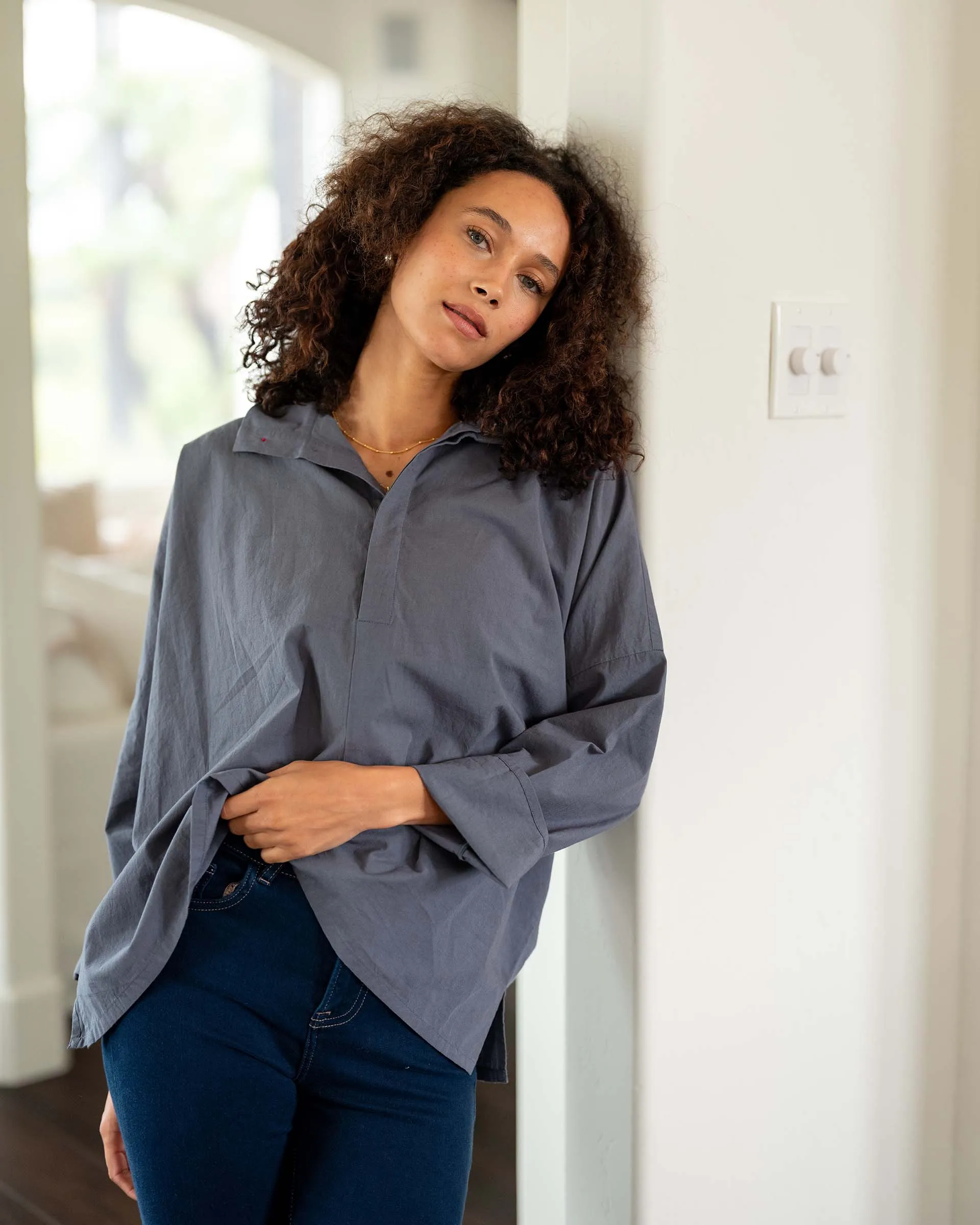 Emerson Pop Up Collar Top sold by Mersea product image thumbnail 5