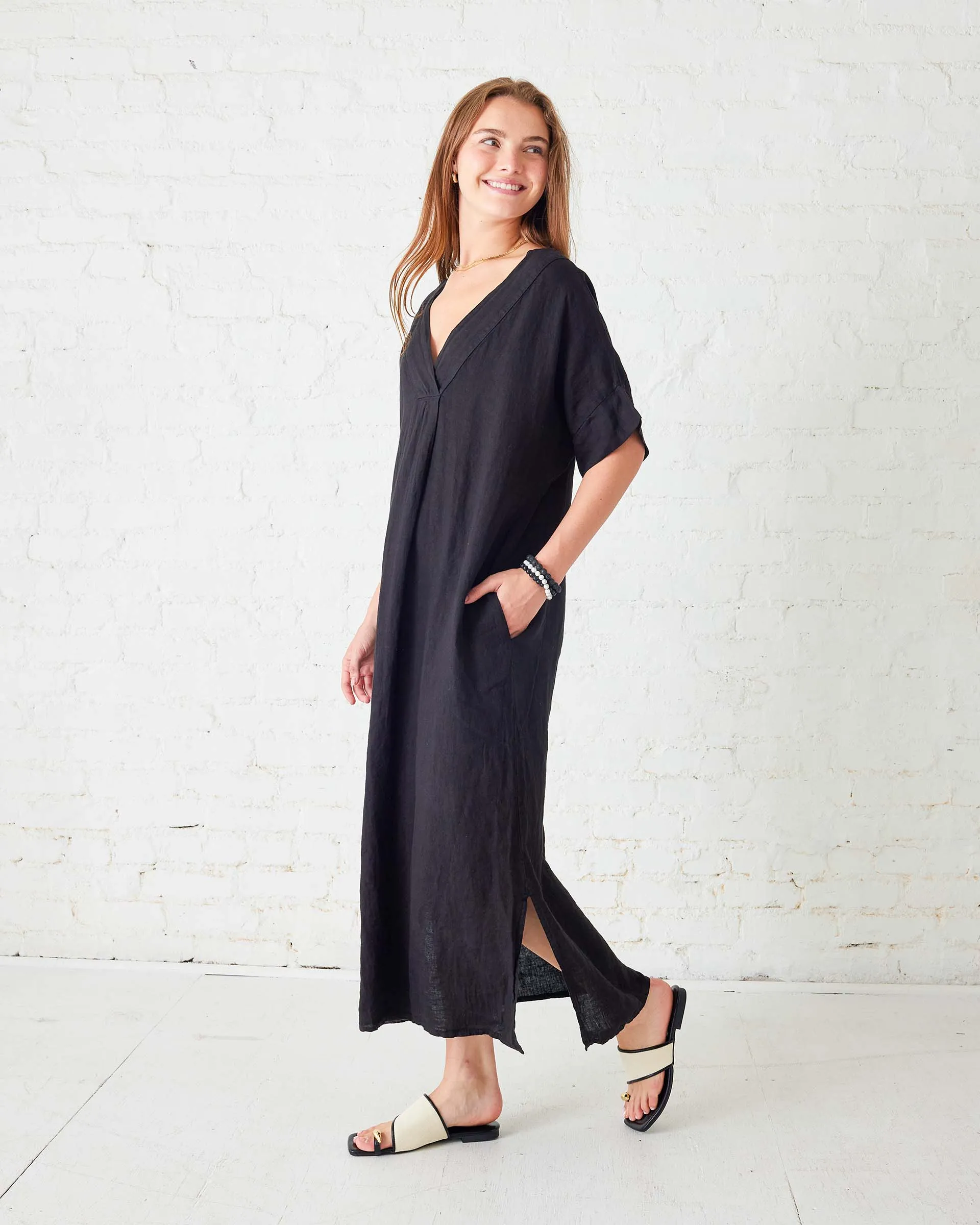Provence Linen Kaftan Dress sold by Mersea product image thumbnail 2