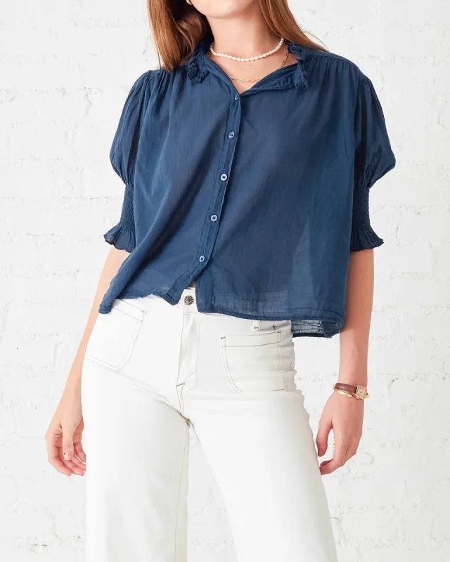 Gemma Ruffle Neck Blouse sold by Mersea