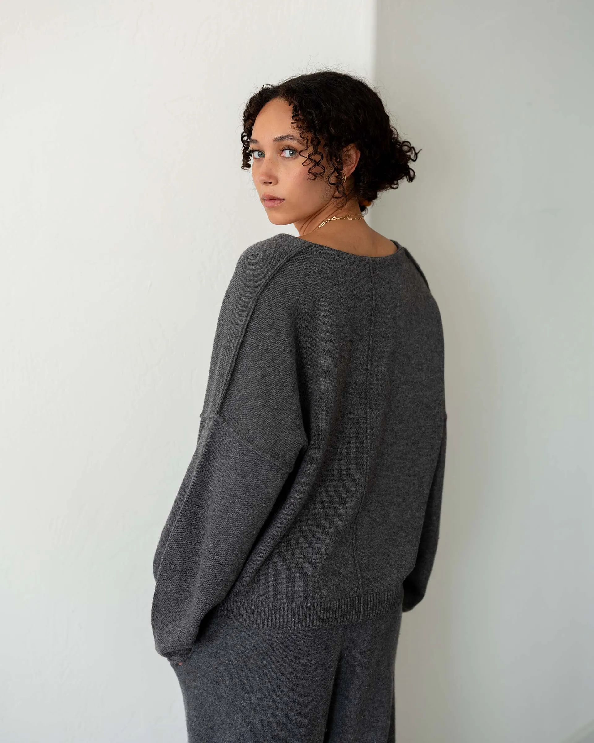 Lugano Cashmere V-Neck Sweater sold by Mersea product image thumbnail 3