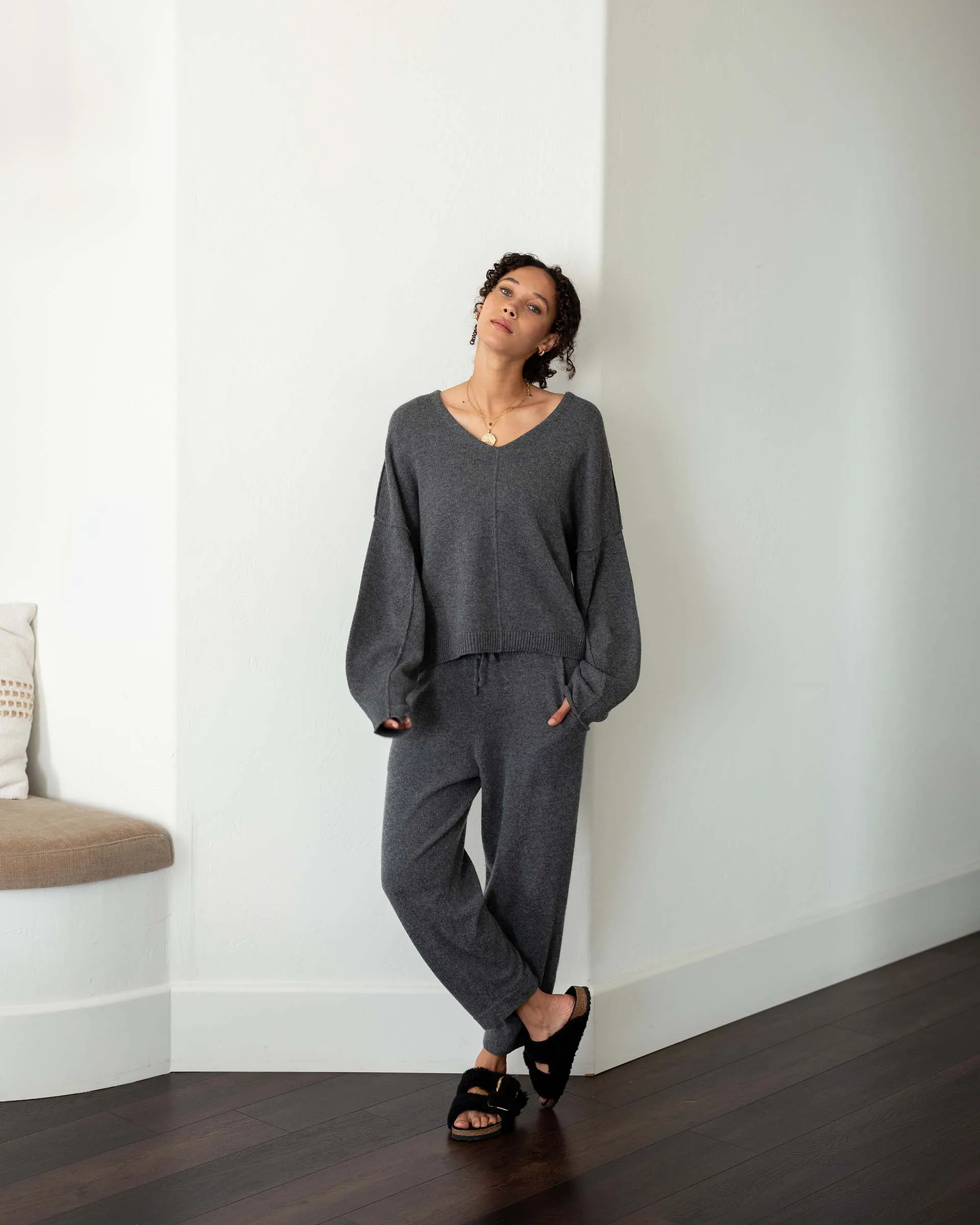 Lugano Cashmere V-Neck Sweater sold by Mersea product image thumbnail 2