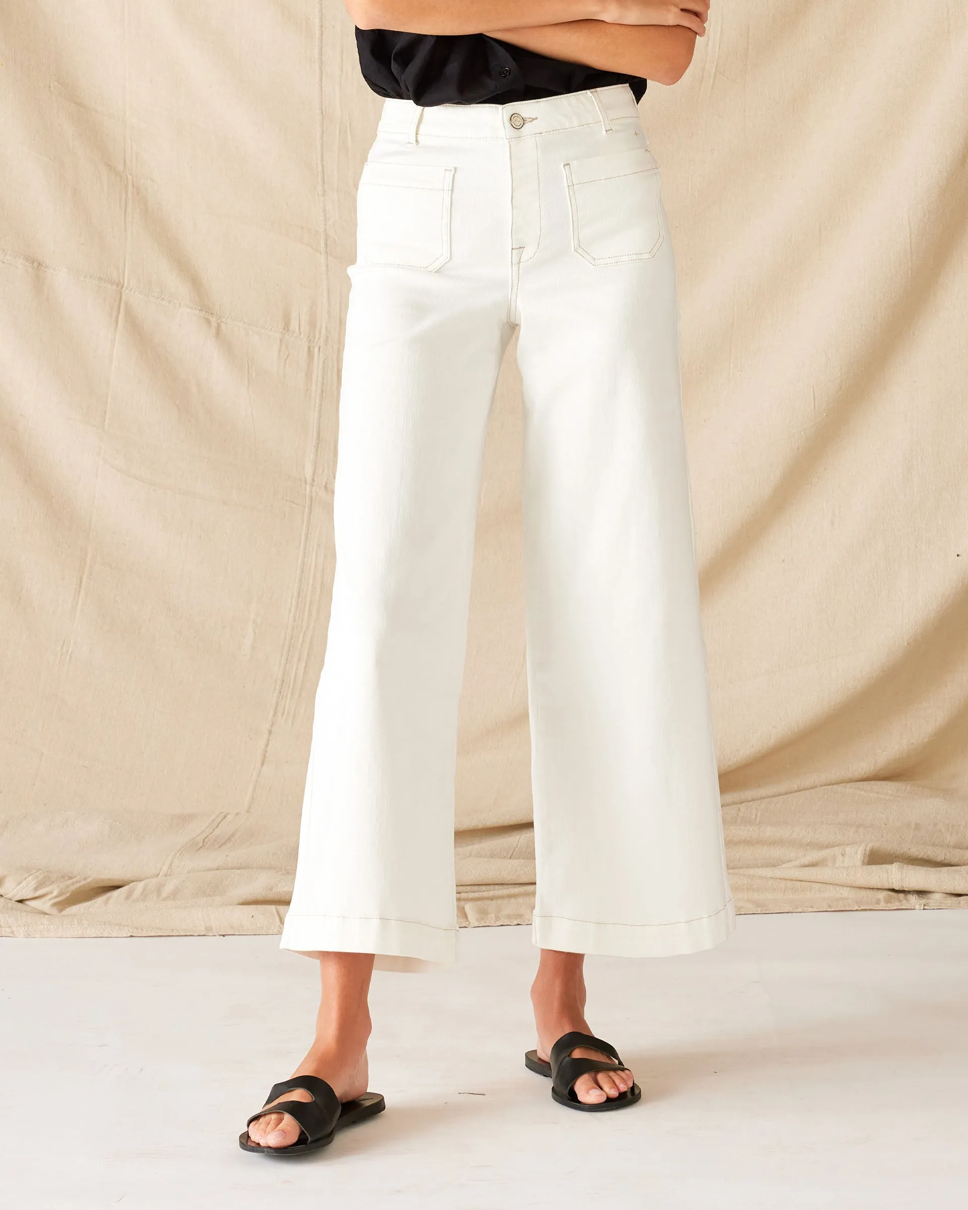 Sailor Cropped Wide Leg Jeans sold by Mersea