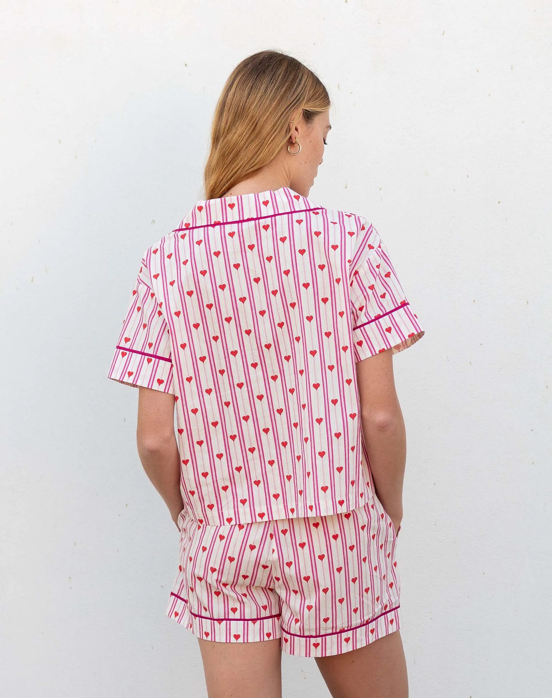 Over The Cotton Moon Pajama Shorts Set - Love Notes sold by Mersea product image thumbnail 5