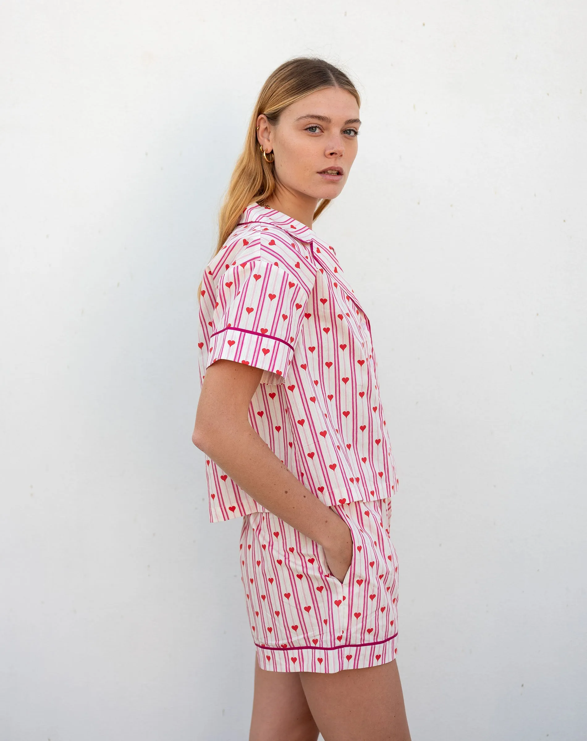 Over The Cotton Moon Pajama Shorts Set - Love Notes sold by Mersea product image thumbnail 4