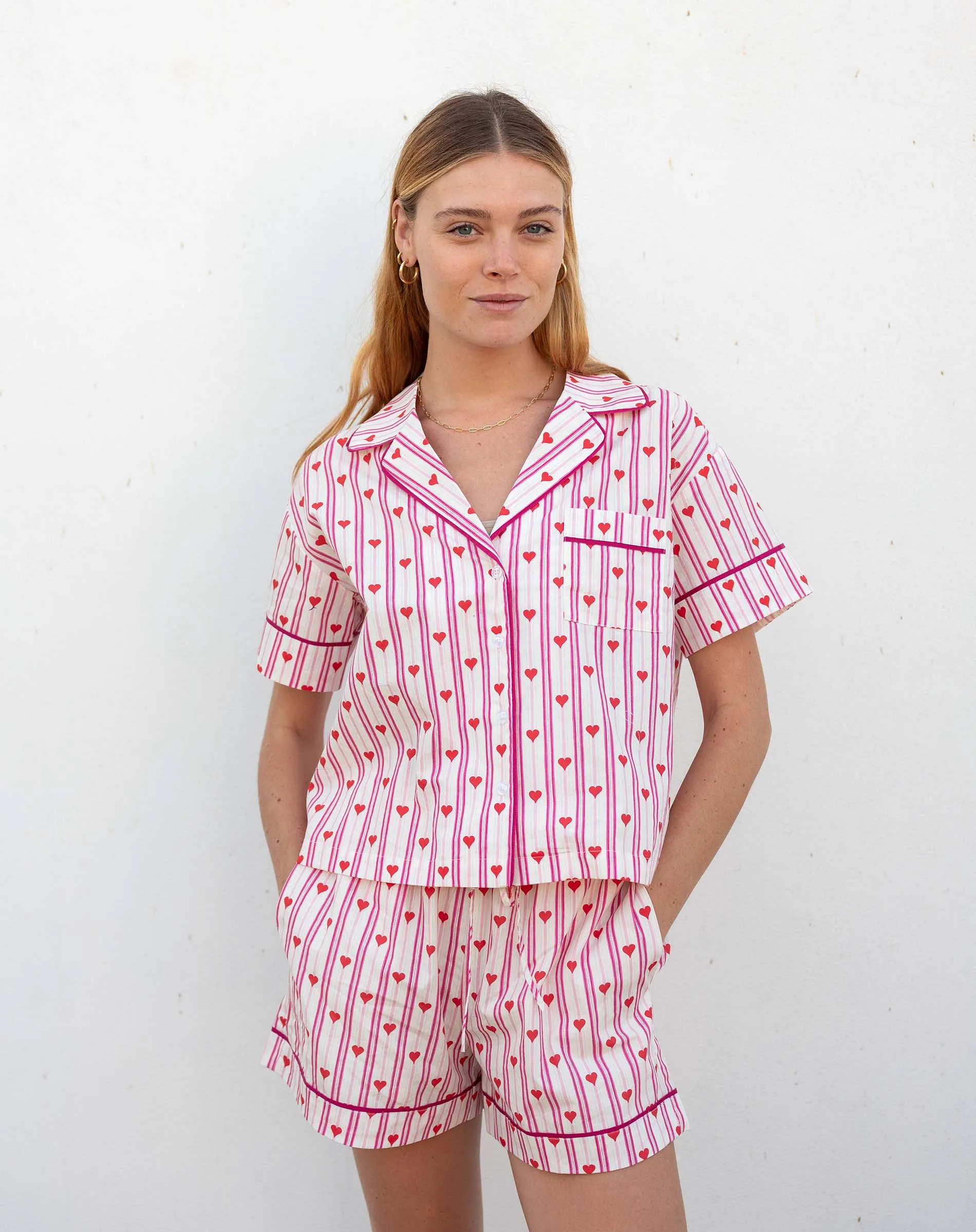 Over The Cotton Moon Pajama Shorts Set - Love Notes sold by Mersea product image thumbnail 3