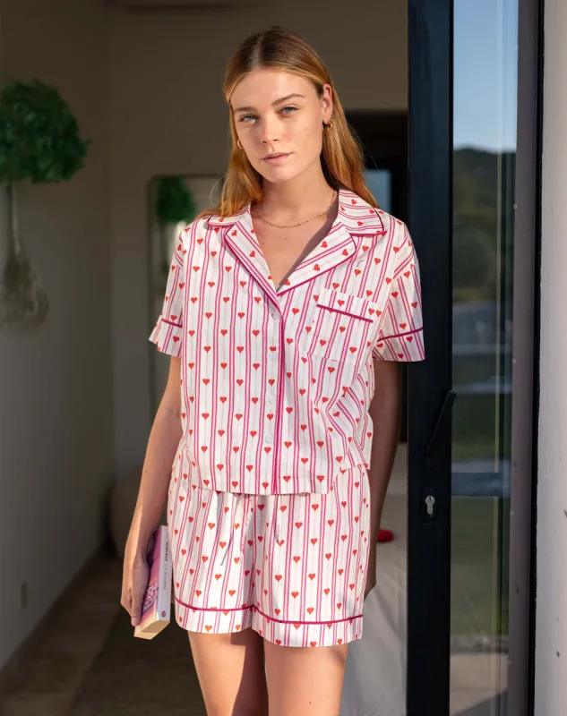 Over The Cotton Moon Pajama Shorts Set - Love Notes sold by Mersea