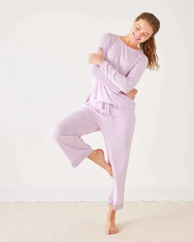 Satin Sailor Modal Pajama Set - Moonlit Lilac sold by Mersea
