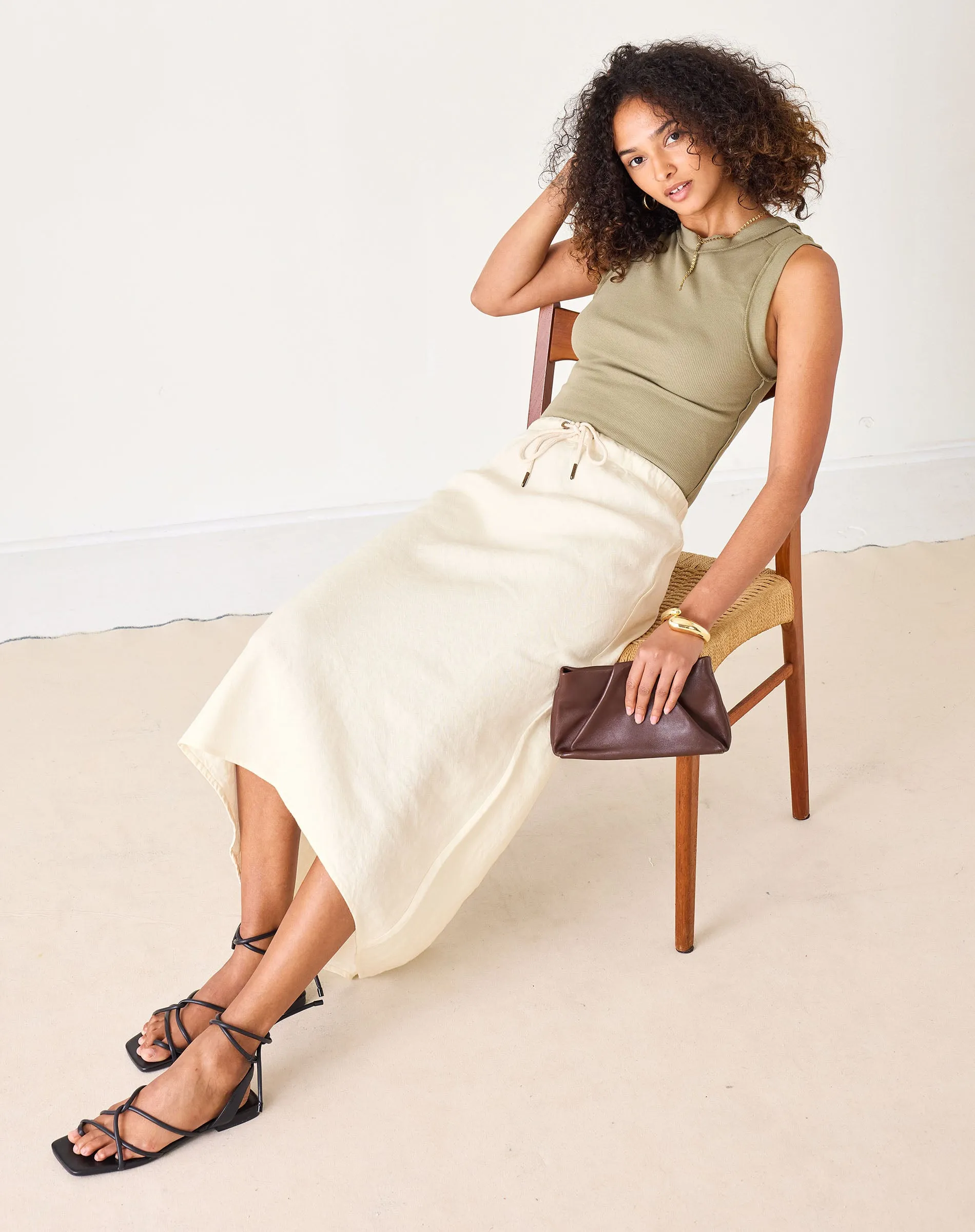 Aix Linen Maxi Skirt sold by Mersea