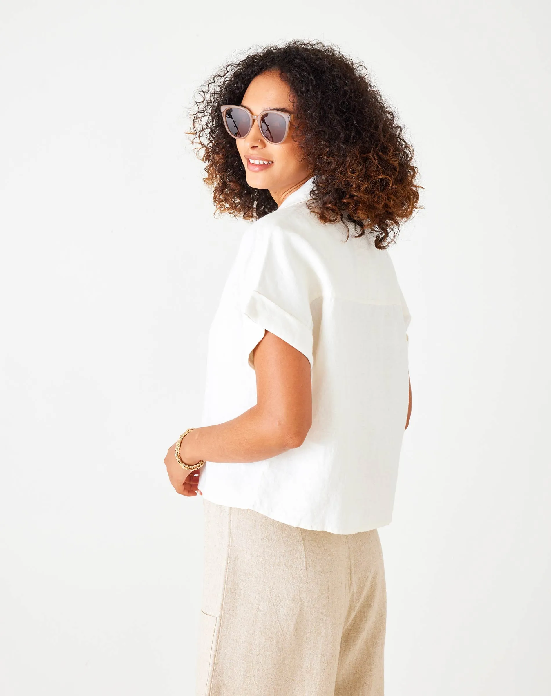 Hadley Boxy Linen Top sold by Mersea product image thumbnail 3