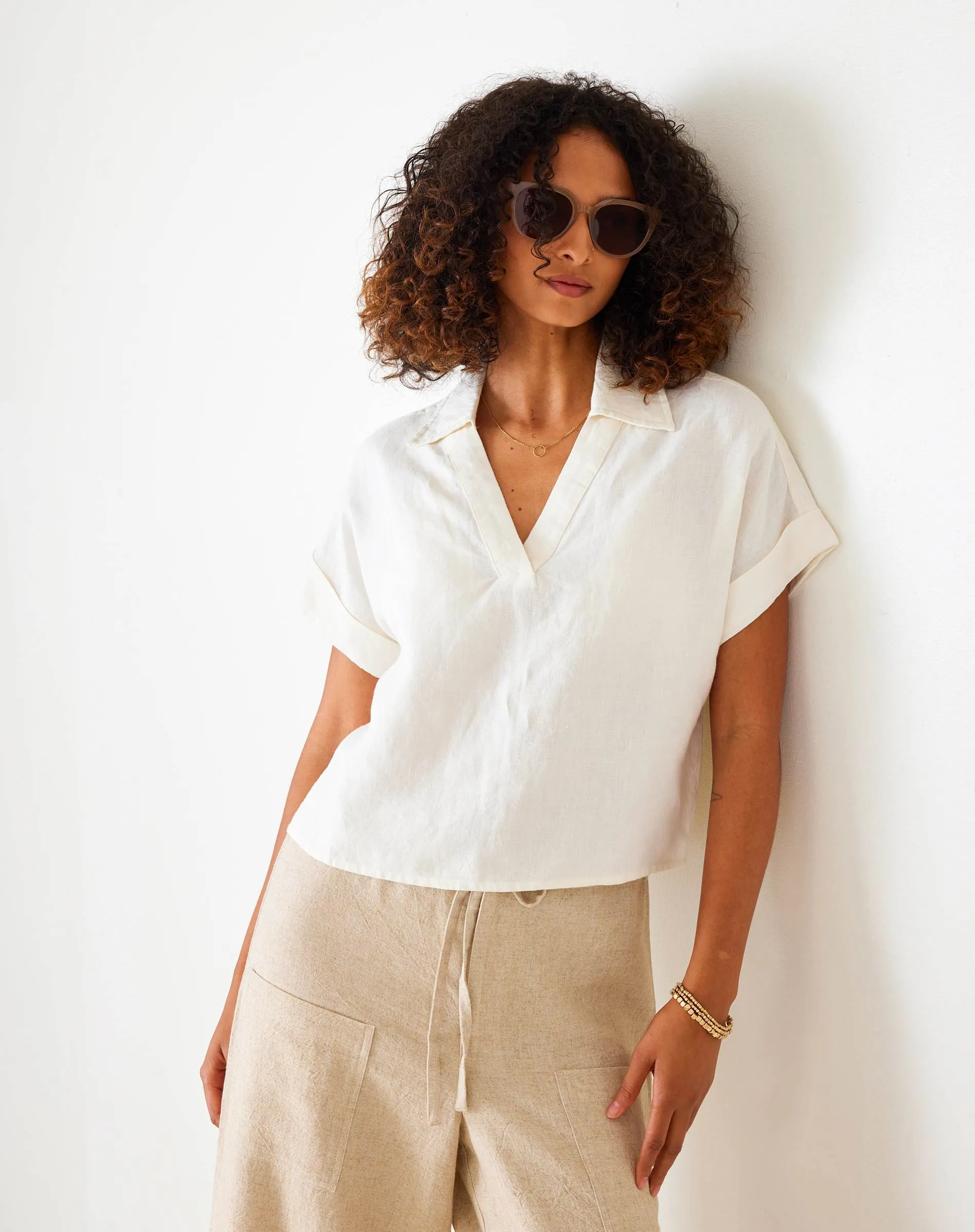 Hadley Boxy Linen Top sold by Mersea product image thumbnail 2