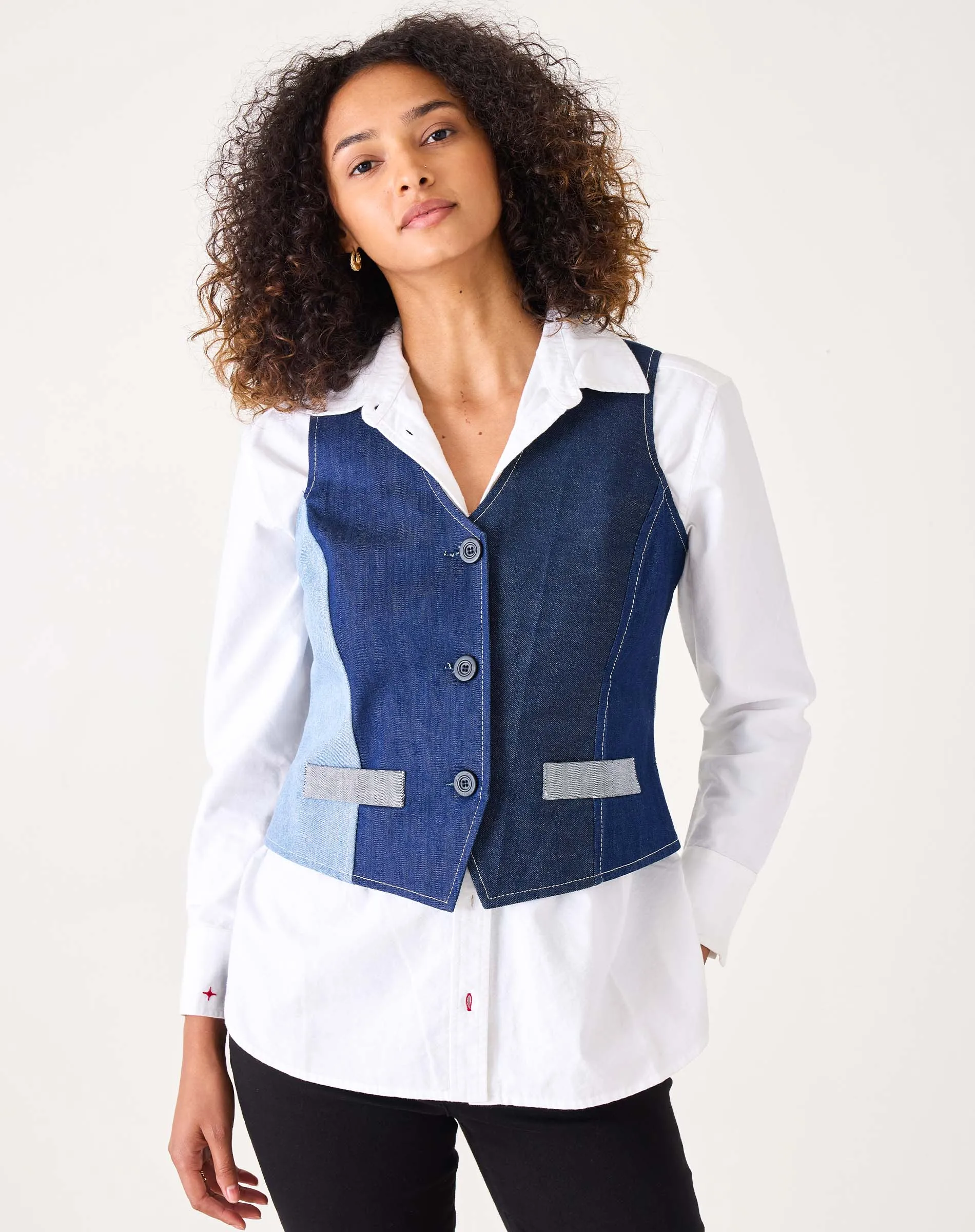 Prism Patchwork Denim Vest sold by Mersea product image thumbnail 3