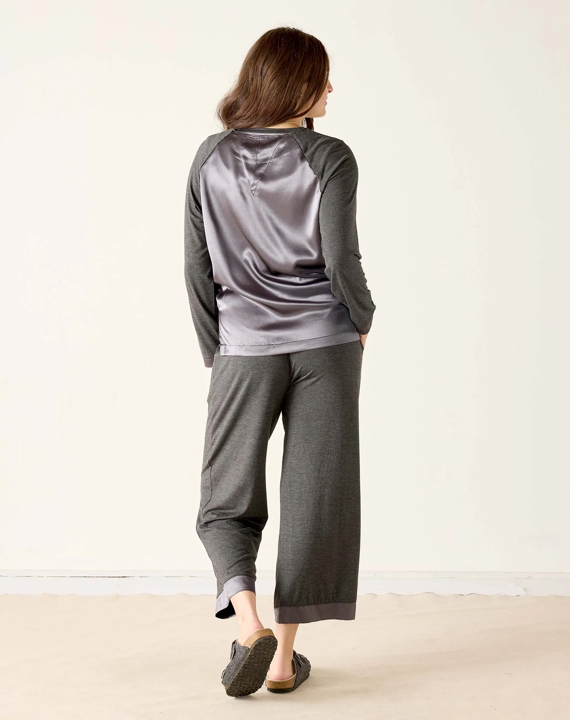 Satin Sailor Modal Pajama Set - Grey Eclipse sold by Mersea product image thumbnail 3