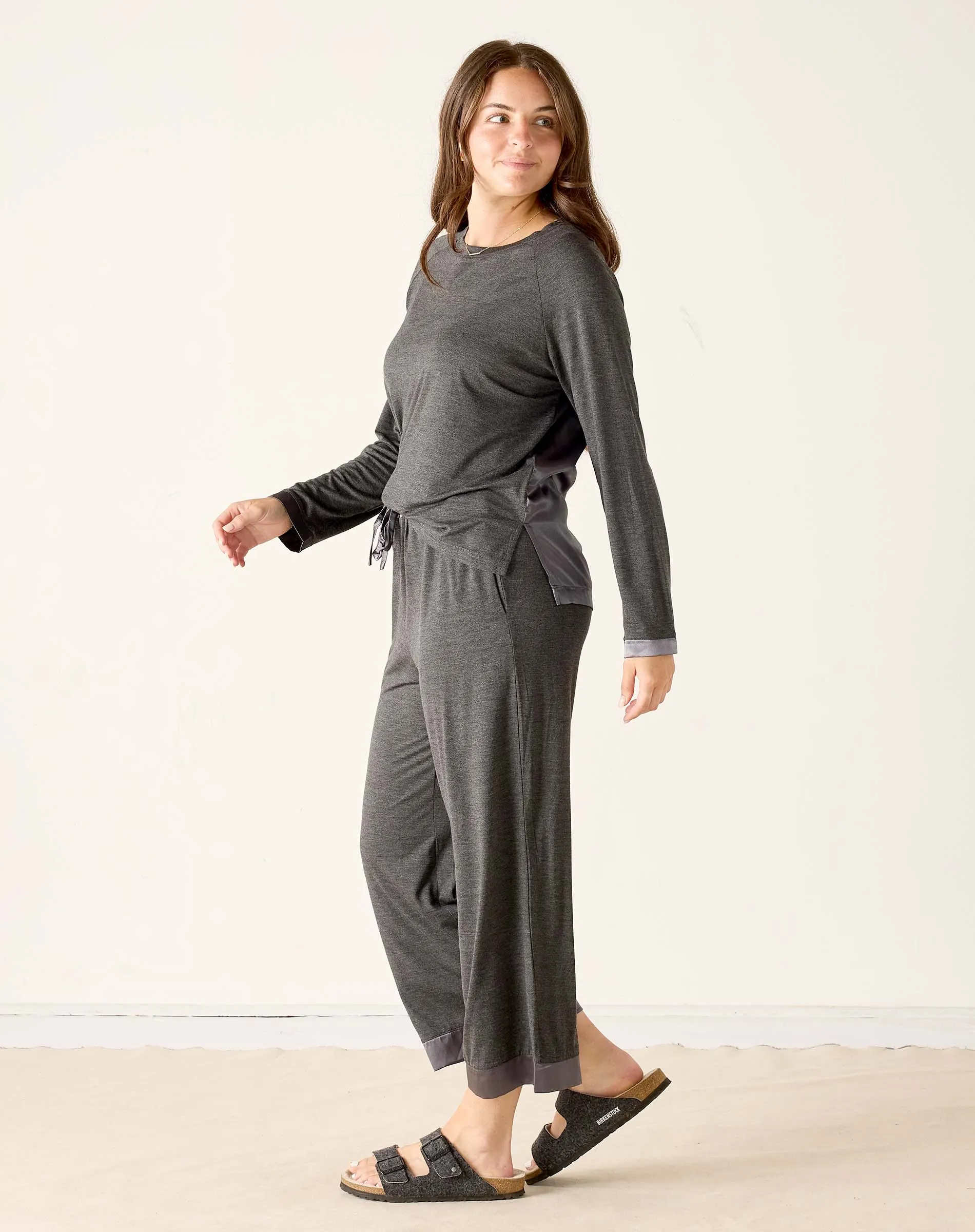 Satin Sailor Modal Pajama Set - Grey Eclipse sold by Mersea product image thumbnail 2