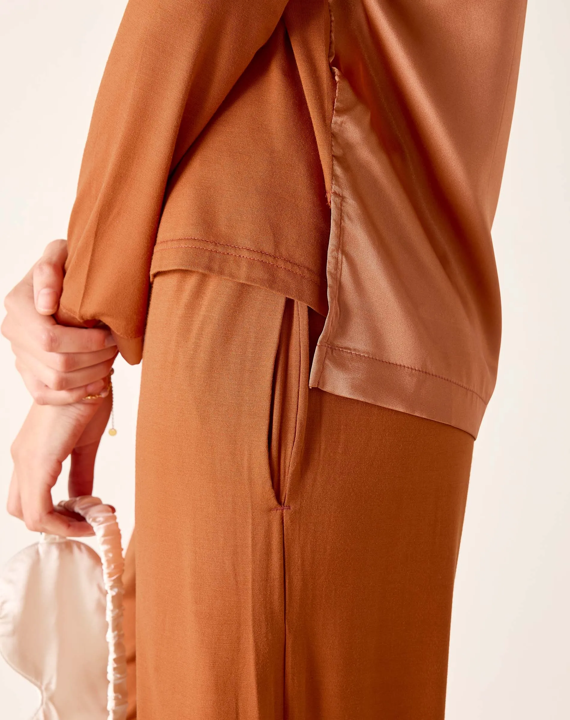 Satin Sailor Modal Pajama Set - Rustic Dawn sold by Mersea product image thumbnail 5