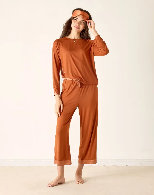 Satin Sailor Modal Pajama Set - Rustic Dawn sold by Mersea