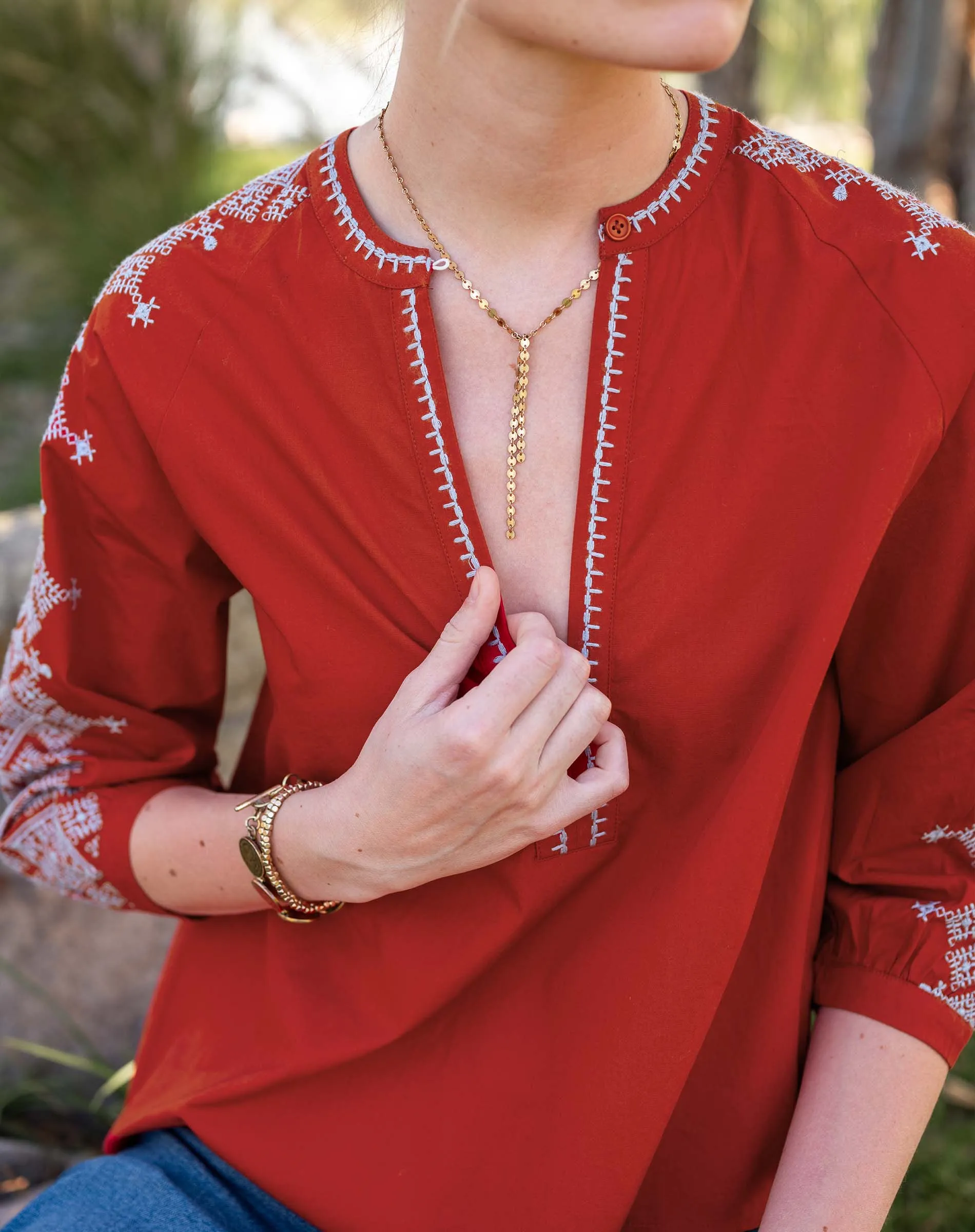 Pego Embroidered Top sold by Mersea product image thumbnail 5