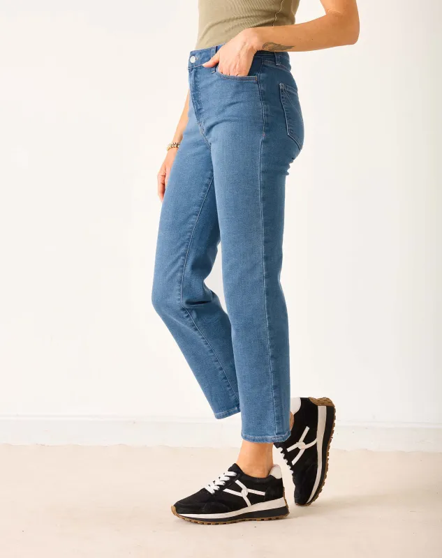 Bessie Thermal Straight Leg Jeans made by Mersea