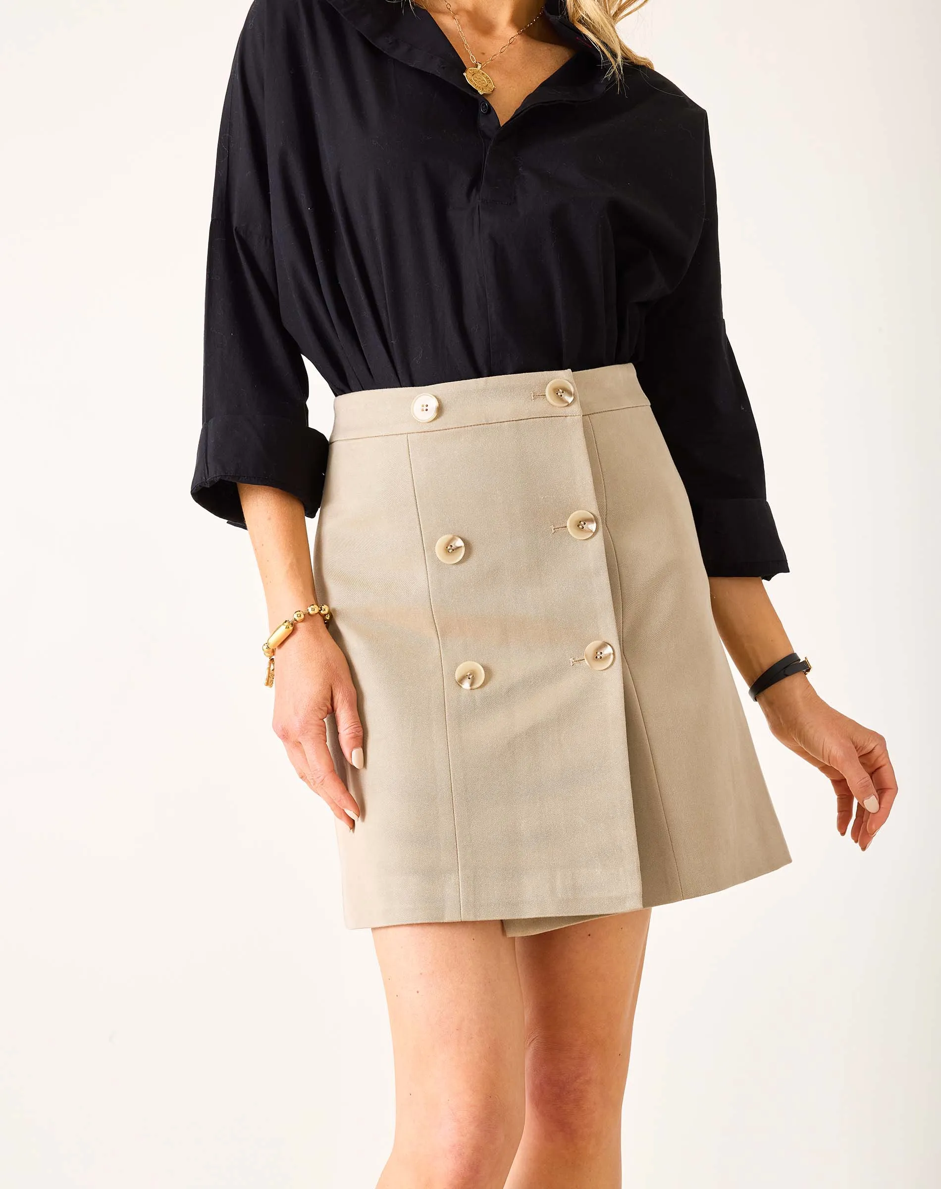 Cavilleri Button Skirt sold by Mersea