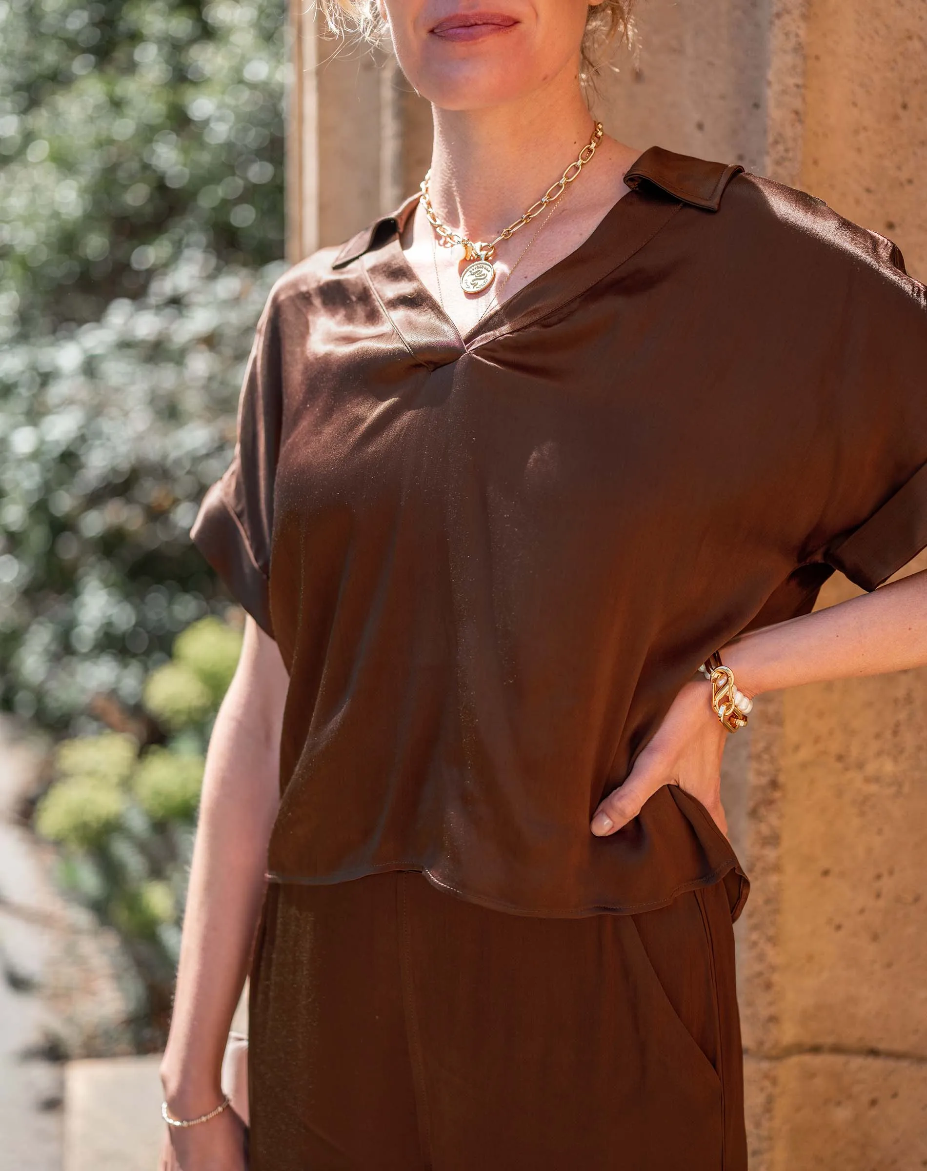 Hadley Satin Boxy Top sold by Mersea product image thumbnail 5