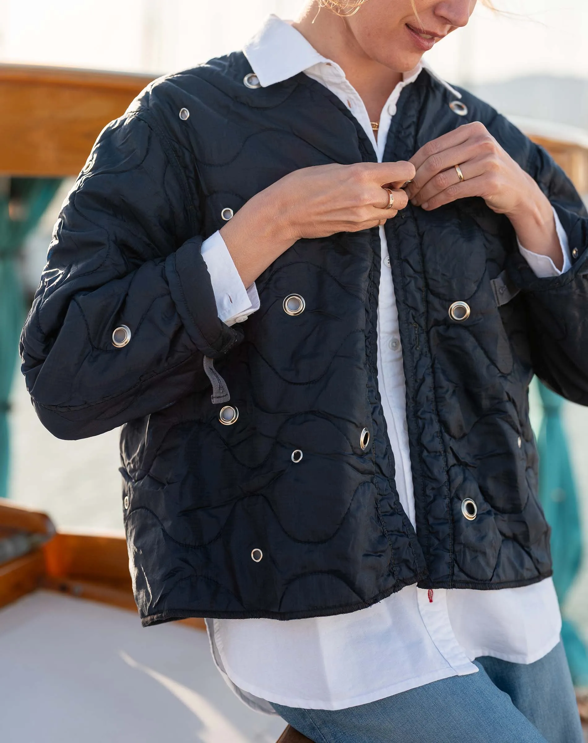 Navy Sailors Love-Cycled Jacket sold by Mersea product image thumbnail 2