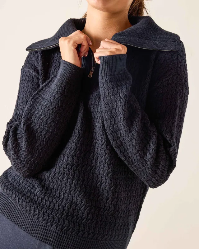 Simone Quarter Zip Sweater sold by Mersea