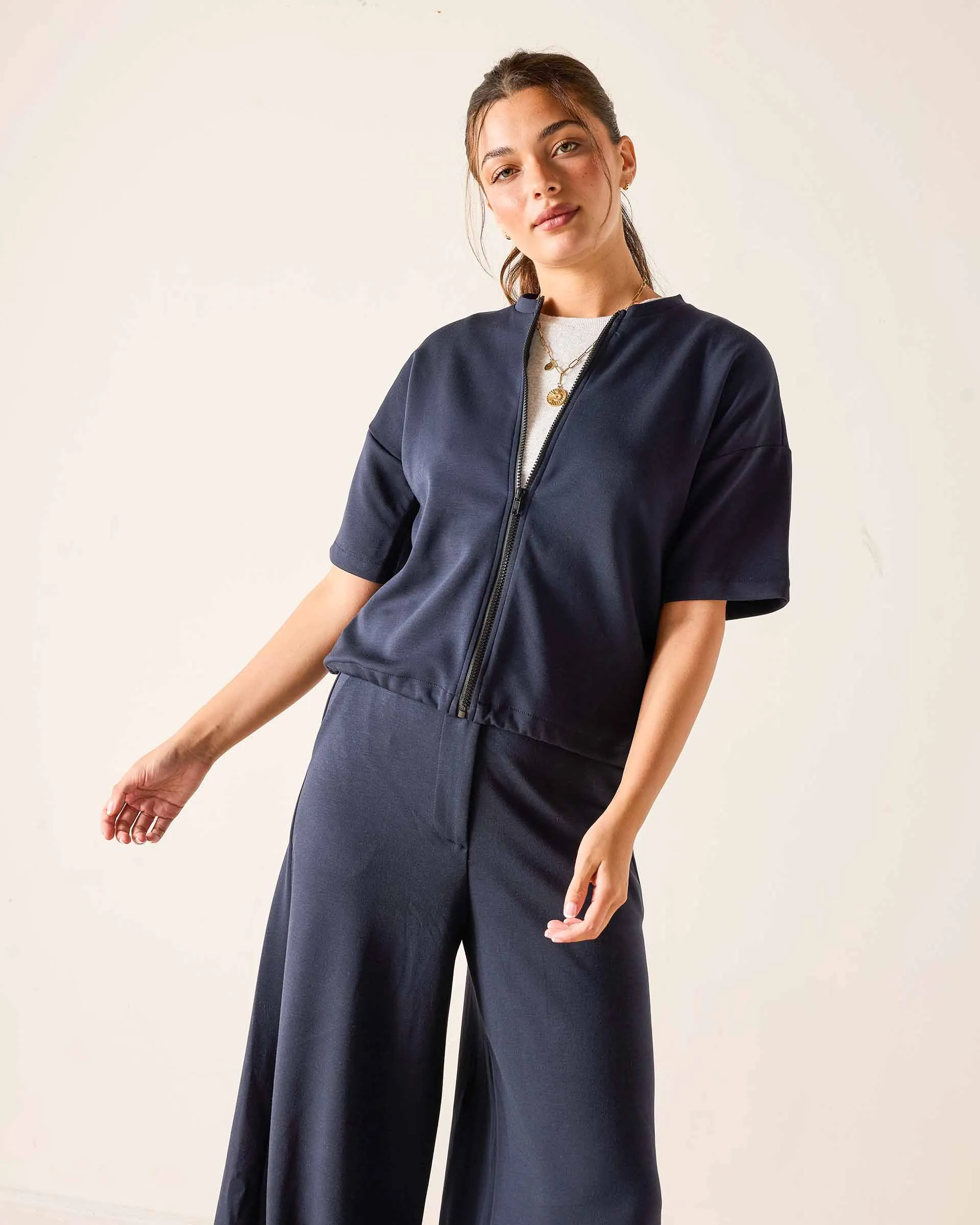 Simone Short Sleeve Zip-Up Jacket sold by Mersea