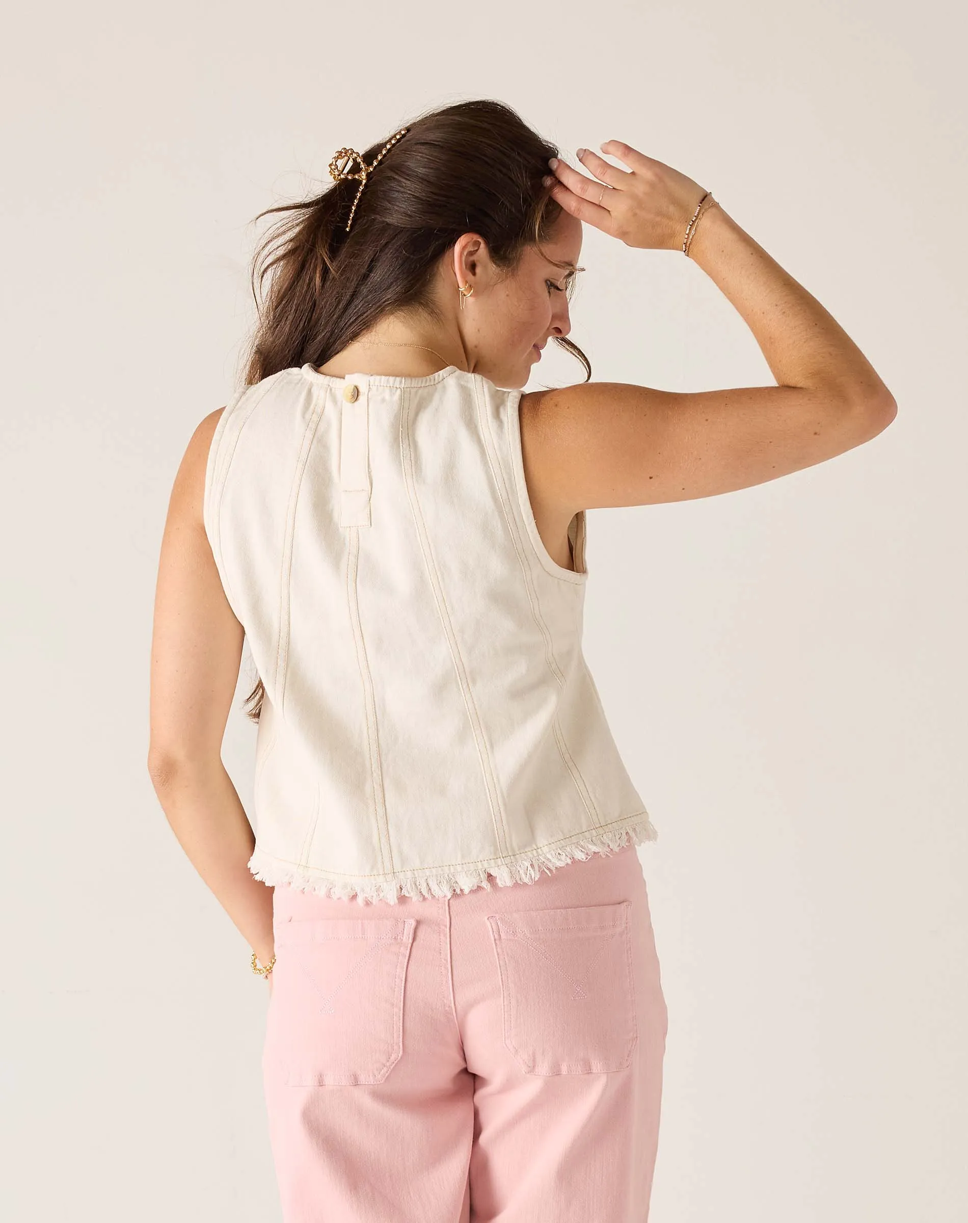 Luna Twill Paneled Top sold by Mersea product image thumbnail 5