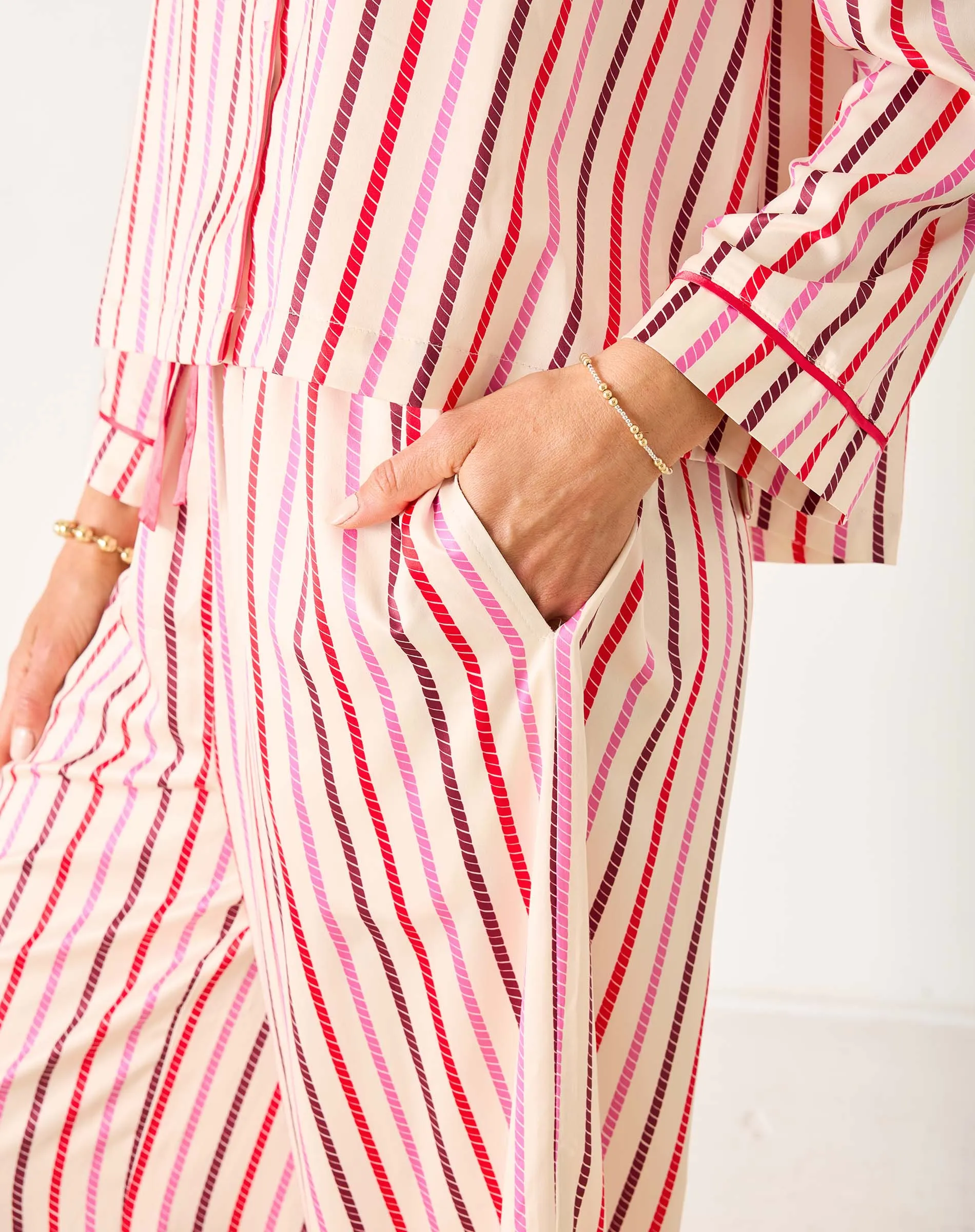 Satin Sailor Pajama Set - Multi Carousel Stripe sold by Mersea product image thumbnail 5