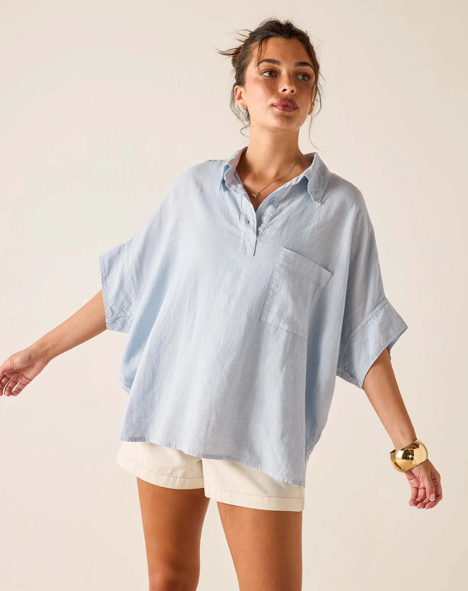 Hermosa Collared Top sold by Mersea