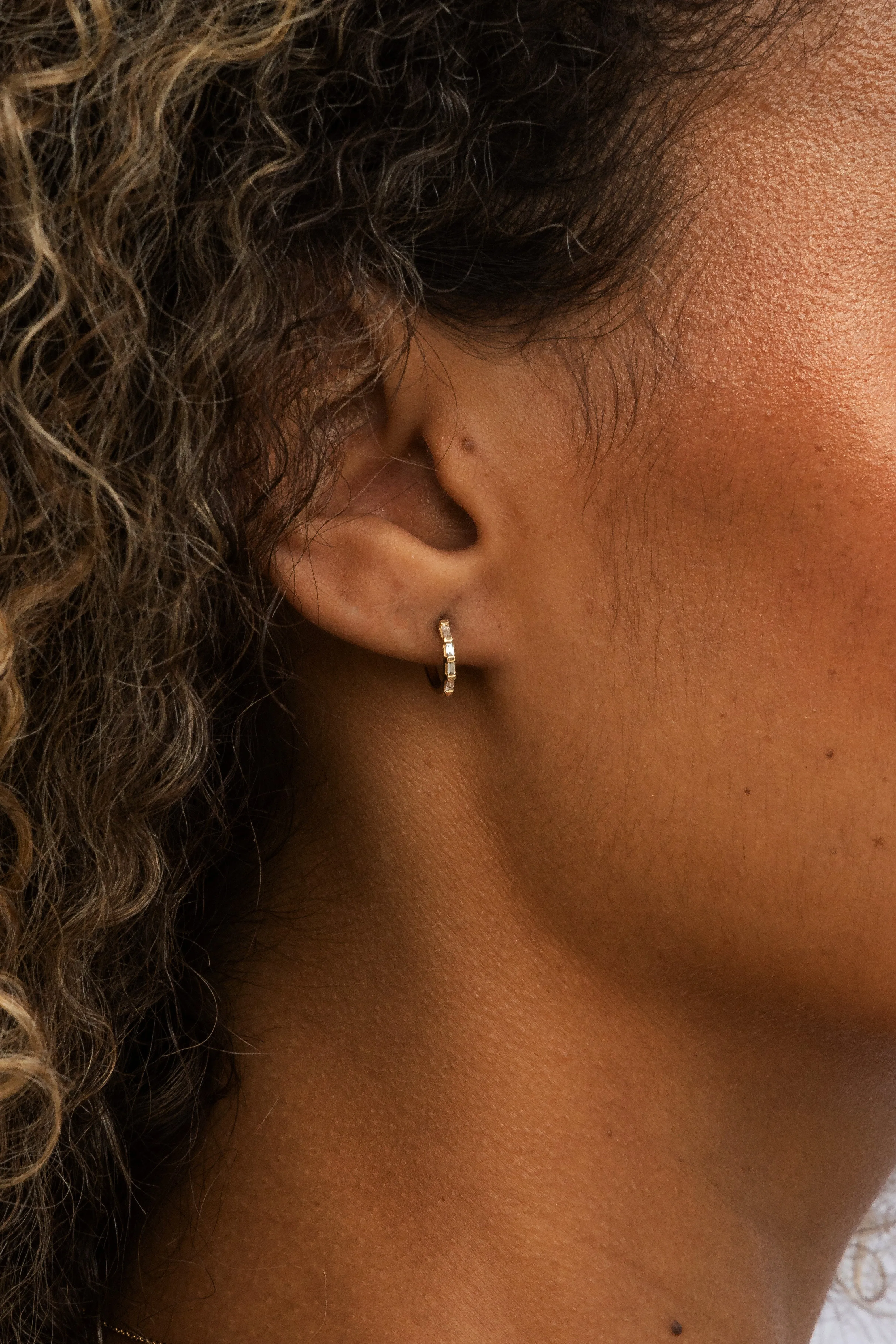 Baguette Diamond Huggies sold by Miranda Frye product image thumbnail 4