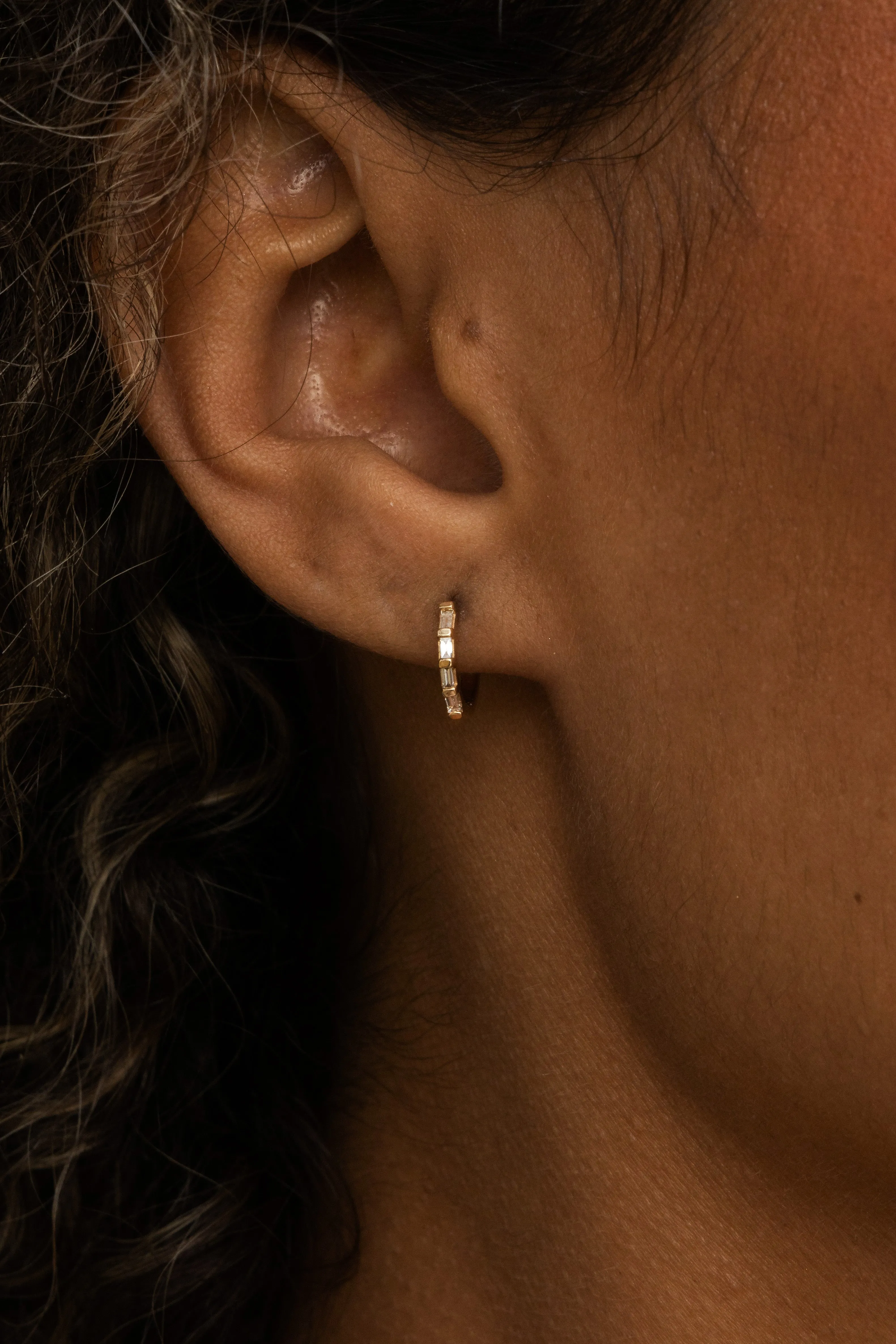 Baguette Diamond Huggies sold by Miranda Frye product image thumbnail 2