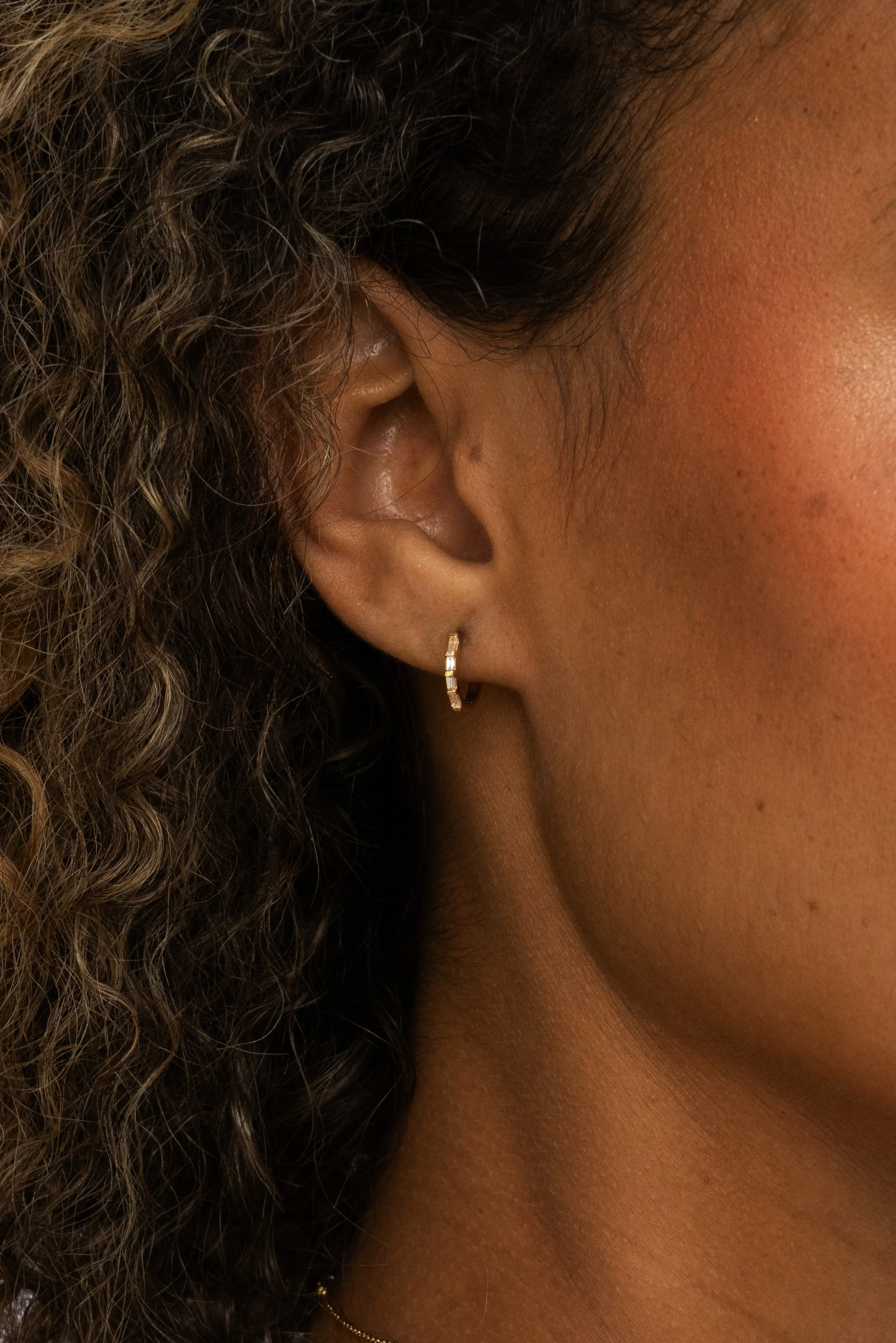 Baguette Diamond Huggies sold by Miranda Frye product image thumbnail 3