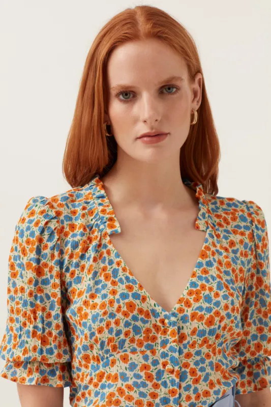 Mini Bloom Floral Puff Sleeve Top sold by Mirla Beane
