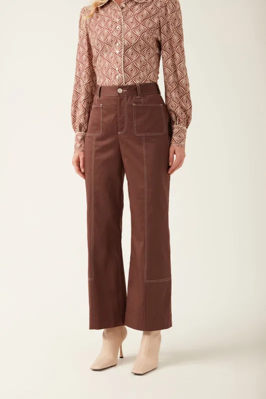 Patch Pocket Trouser Maroon sold by Mirla Beane