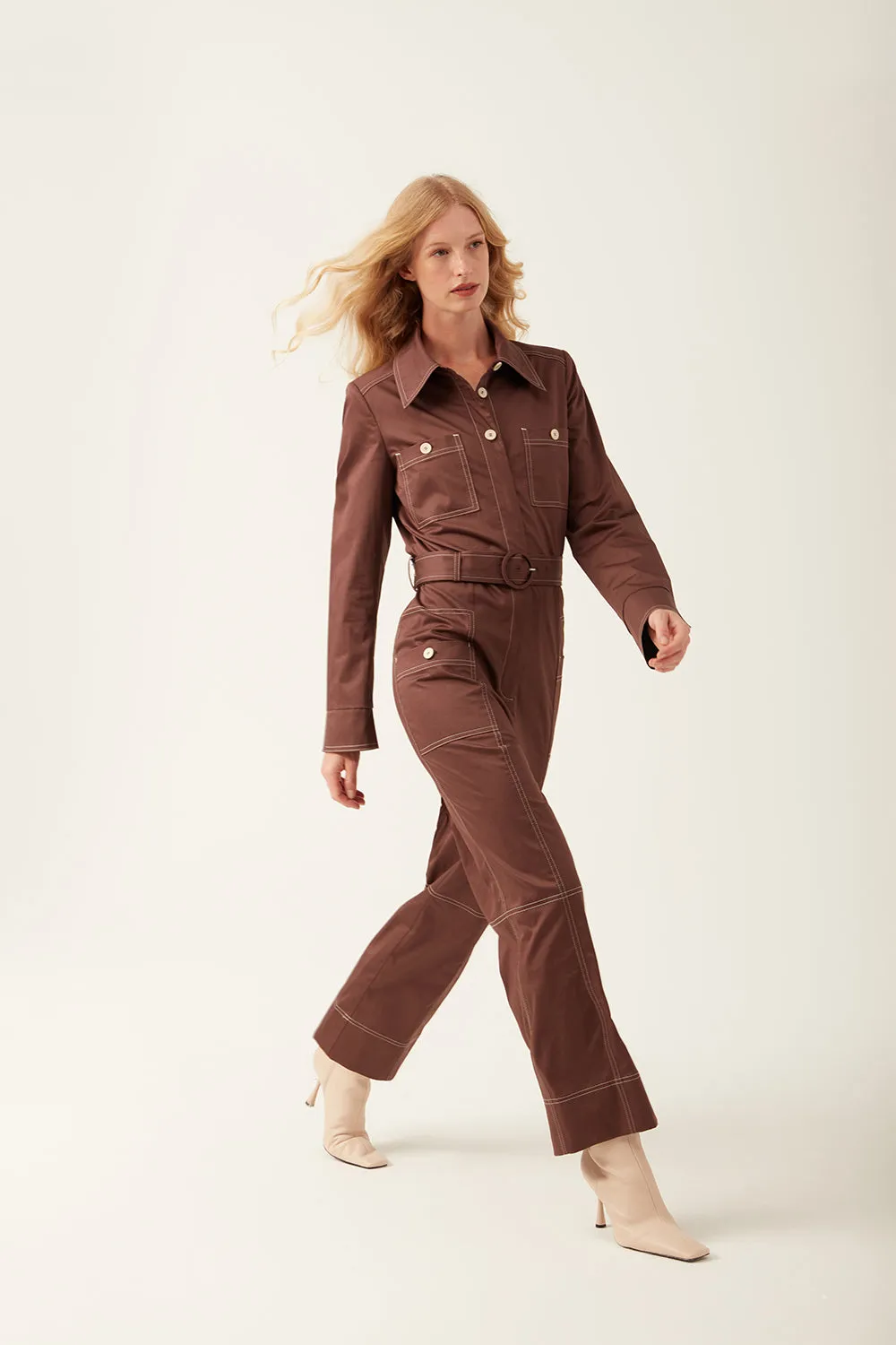 Laurie Jumpsuit Maroon sold by Mirla Beane product image thumbnail 4
