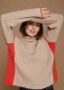 Illana Roll Neck Jumper Beige and Orange sold by Mirla Beane