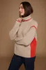Illana Roll Neck Jumper Beige and Orange sold by Mirla Beane