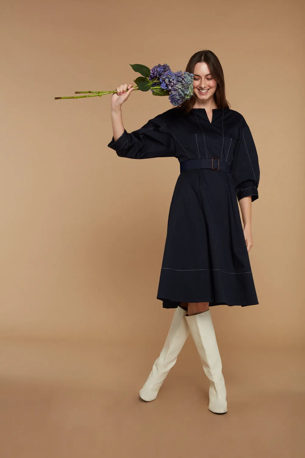 Lana Dress Navy sold by Mirla Beane product image thumbnail 3