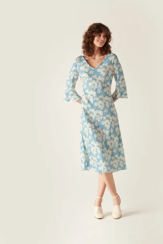 Leonie Dress Blue Floral sold by Mirla Beane