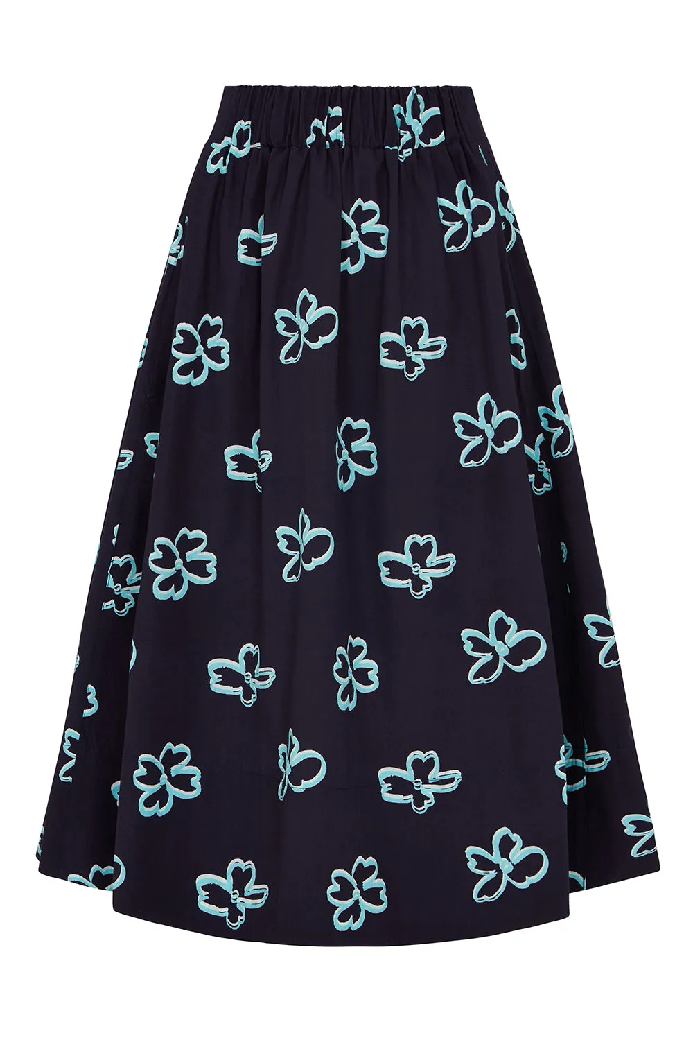 Niki Elasticated Waist Skirt Navy Floral sold by Mirla Beane product image thumbnail 2