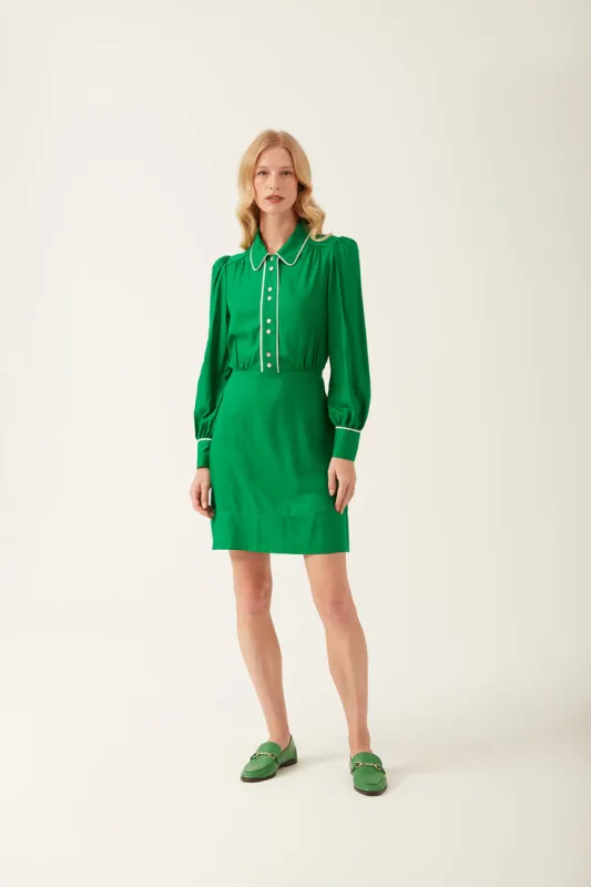 Eleanor Mini Dress Green sold by Mirla Beane