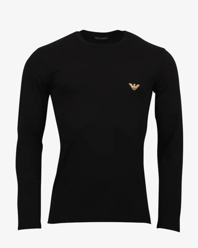 Langærmet shiny logo t-shirt - Sort sold by Modish