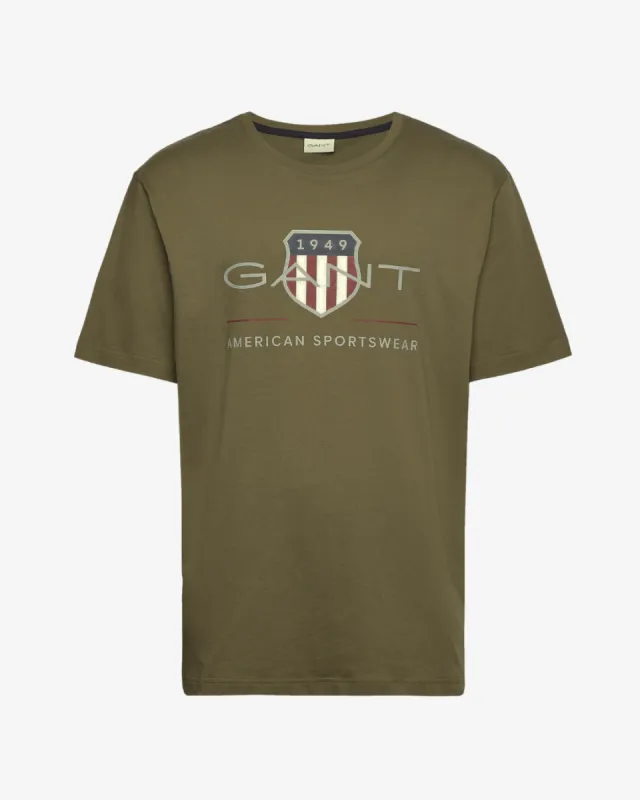 Reg archive shield t-shirt - Olivengrøn sold by Modish