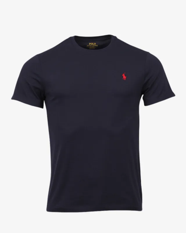 Rundhals slim fit t-shirt - Navy sold by Modish