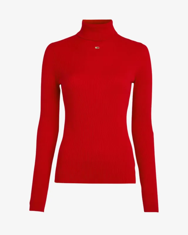 Essential dame rullekrave - Rød made by Tommy Hilfiger