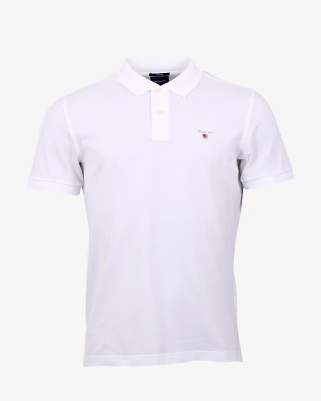 Reg shield pique polo - Hvid sold by Modish