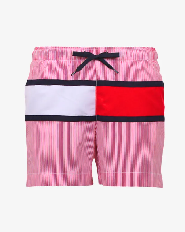 Flag logo badeshorts - Rød strib sold by Modish