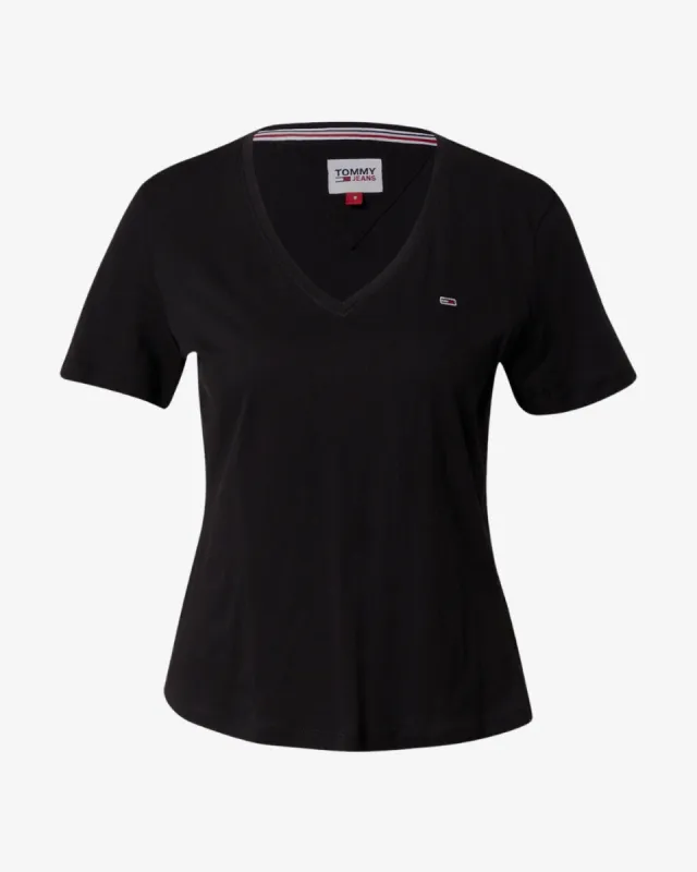 Slim fit logo v-hals dame t-shirt - Sort sold by Modish