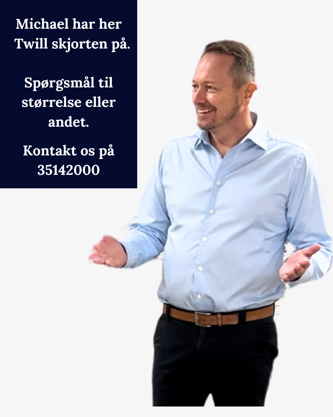 Twill skjorte med stræk slim fit - blå sold by Modish product image thumbnail 5